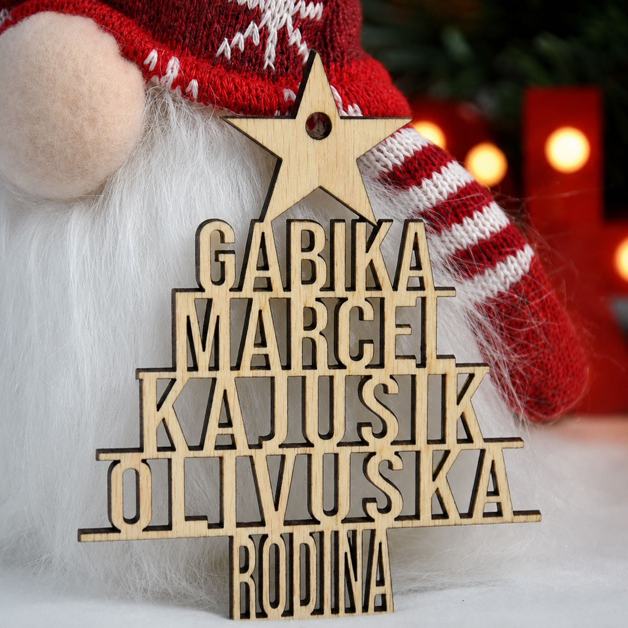 JURASHKO Drevená vianočná ozdoba: RODINNÝ STROM