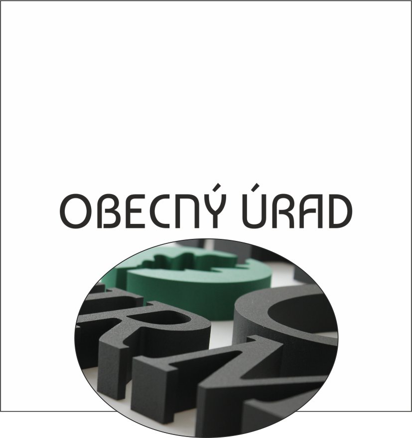 3D nápis z tvrdeného polystyrénu: OBECNÝ ÚRAD (Elegant)