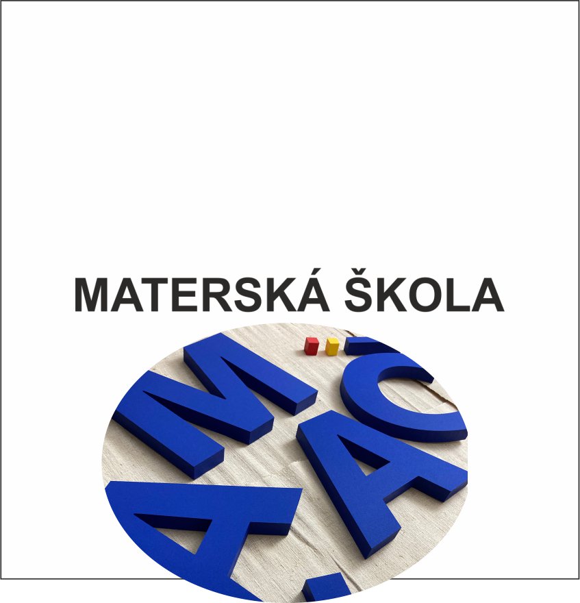 3D nápis z tvrdeného polystyrénu: MATERSKÁ ŠKOLA (Modern)