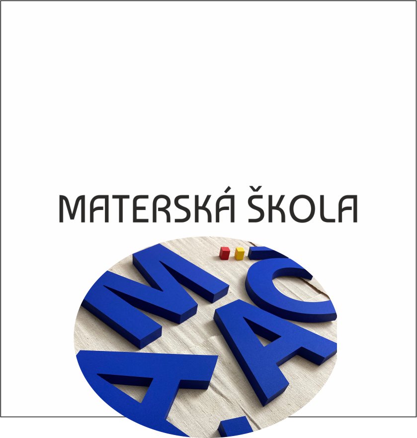 3D nápis z tvrdeného polystyrénu: MATERSKÁ ŠKOLA (Elegant)