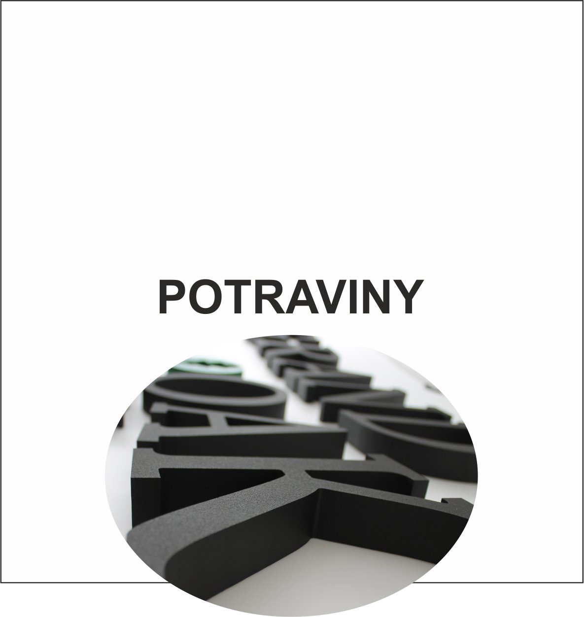 3D nápis z tvrdeného polystyrénu: Potraviny (Klasik)