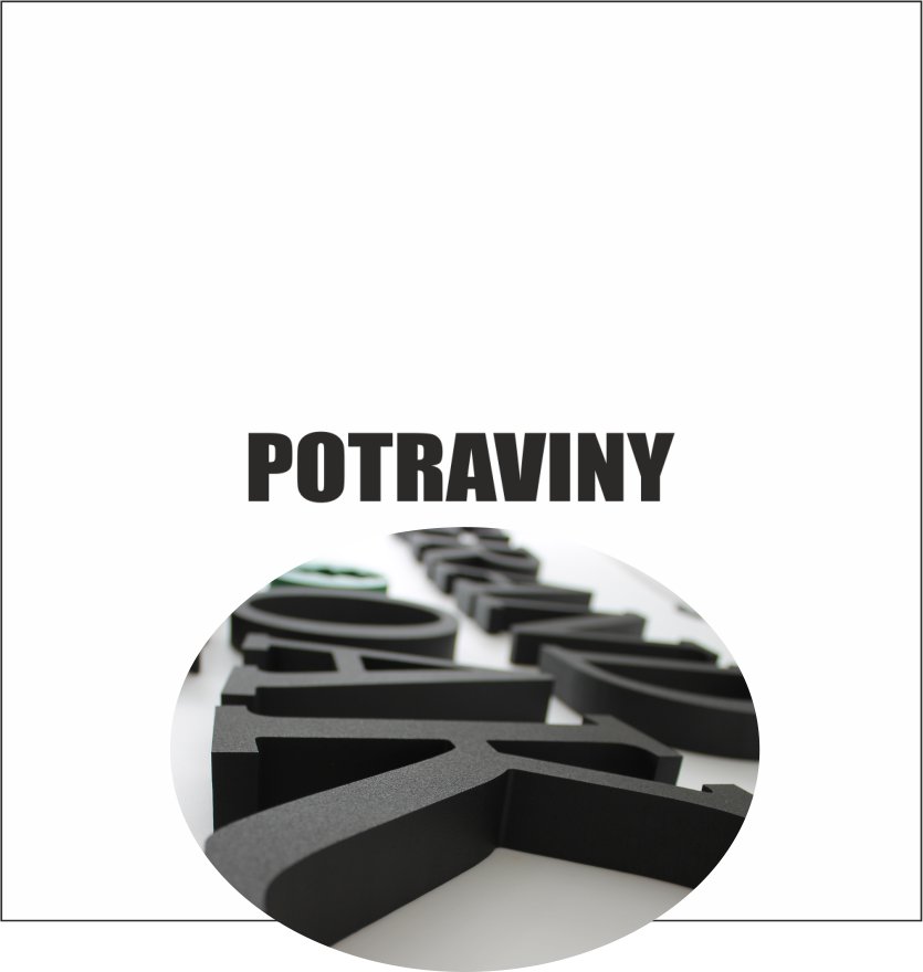 3D nápis z tvrdeného polystyrénu: Potraviny (Bold)