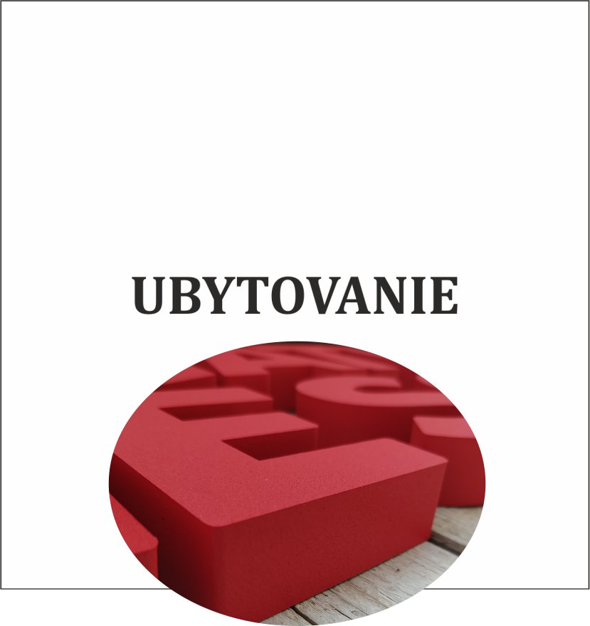 3D nápis z tvrdeného polystyrénu: UBYTOVANIE (Klasik)