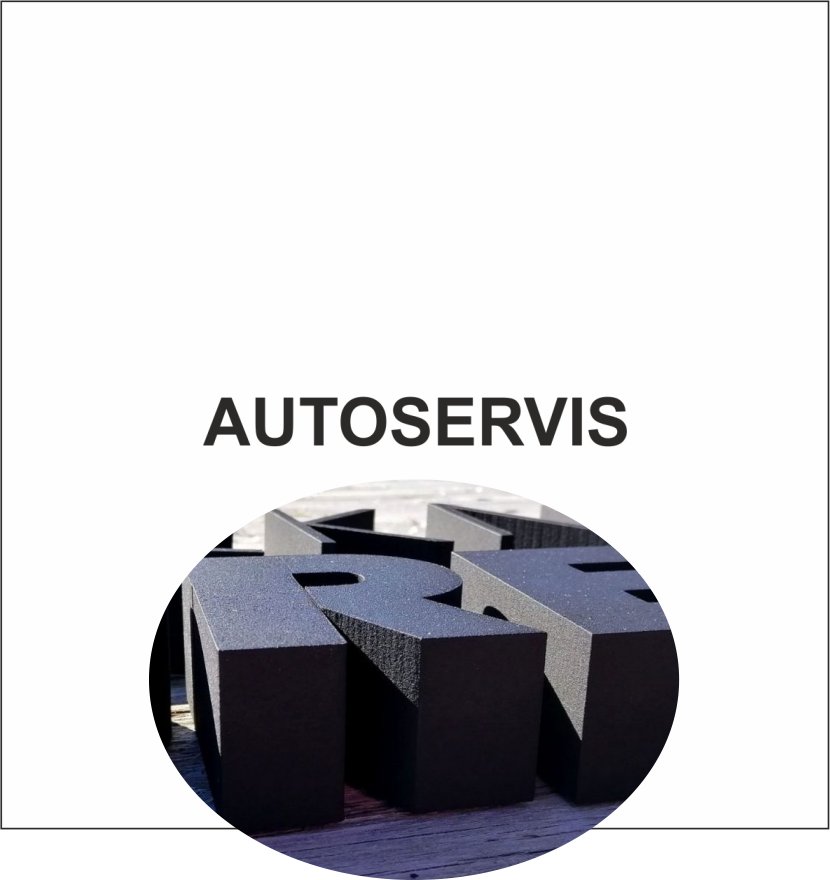 3D nápis z tvrdeného polystyrénu: Autoservis (Klasik)