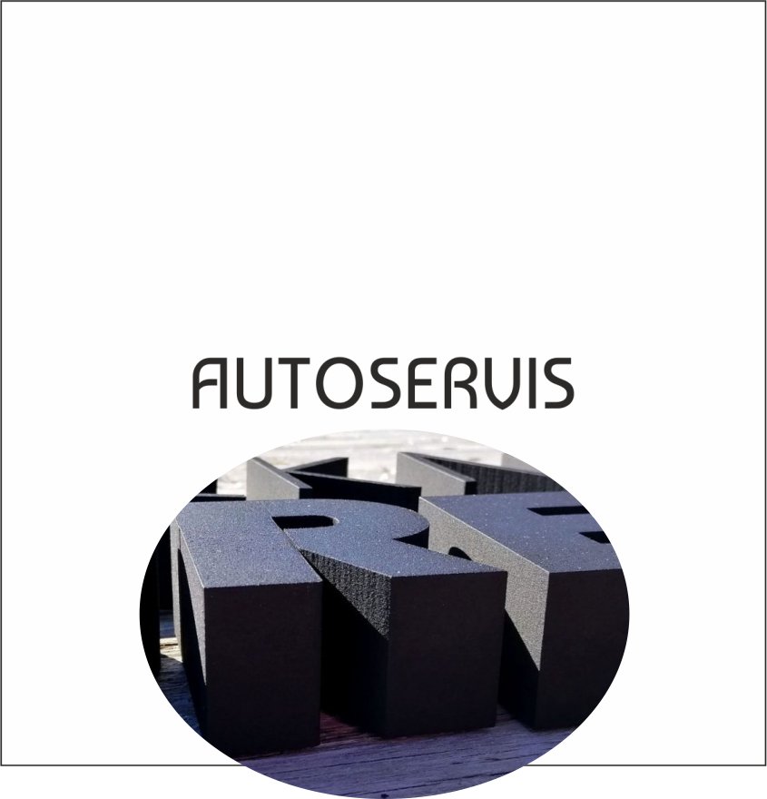 3D nápis z tvrdeného polystyrénu: Autoservis (Elegant)