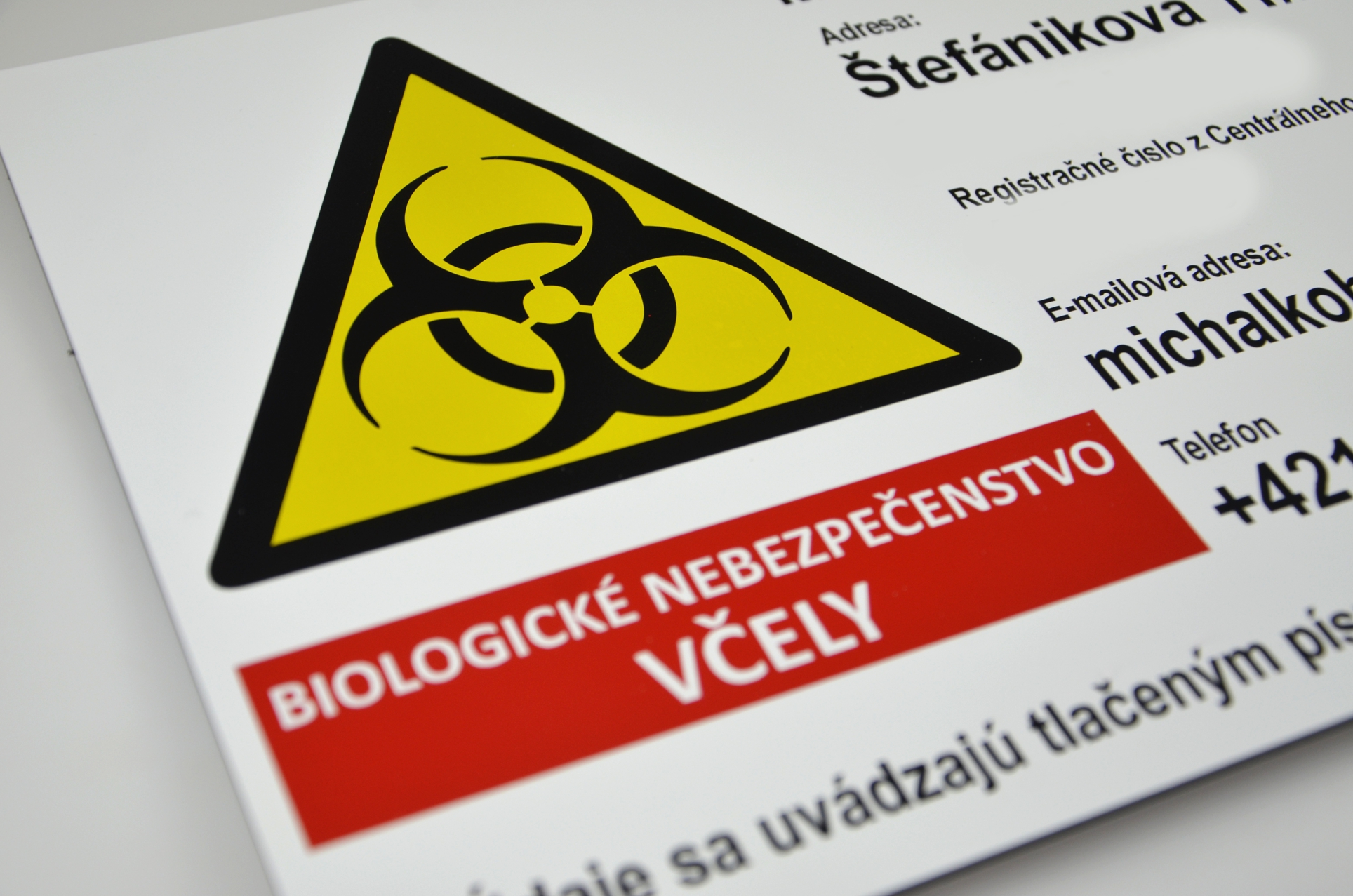 Tabuľka: Biologické nebezpečenstvo včely