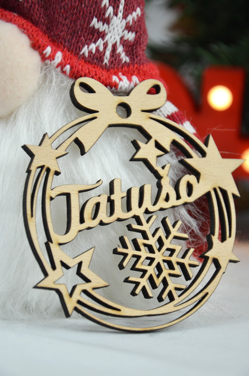 Drevená vianočná ozdoba: TATUŠO