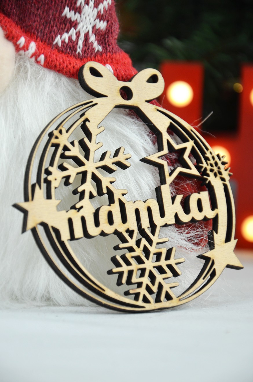 Drevená vianočná ozdoba: MAMKA