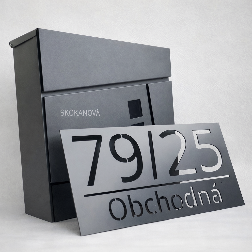 Číslo na dom Street + Poštová schránka + Gravír mien na schránku ZADARMO