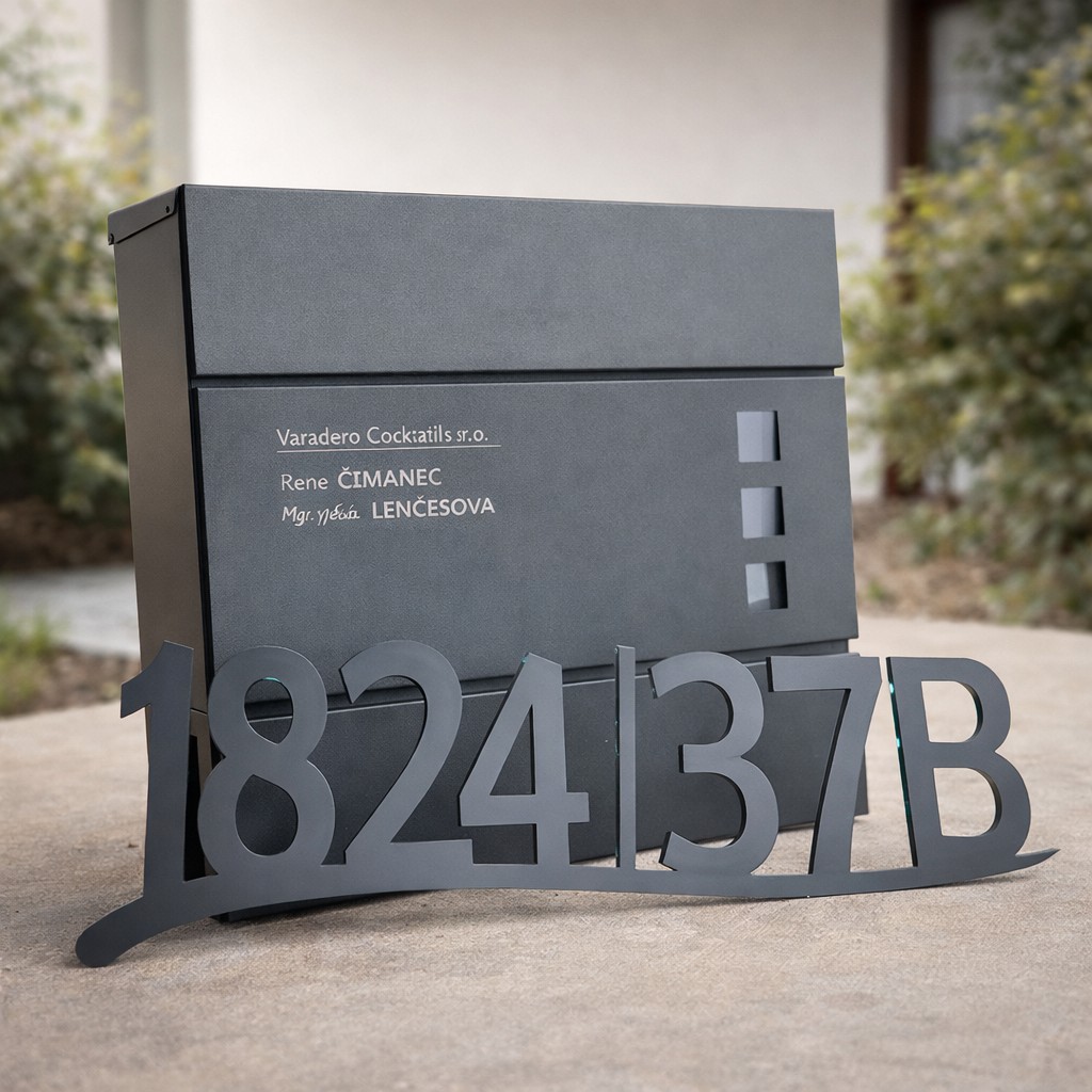 Číslo na dom Vlnka + Poštová schránka + Gravír mien na schránku ZADARMO