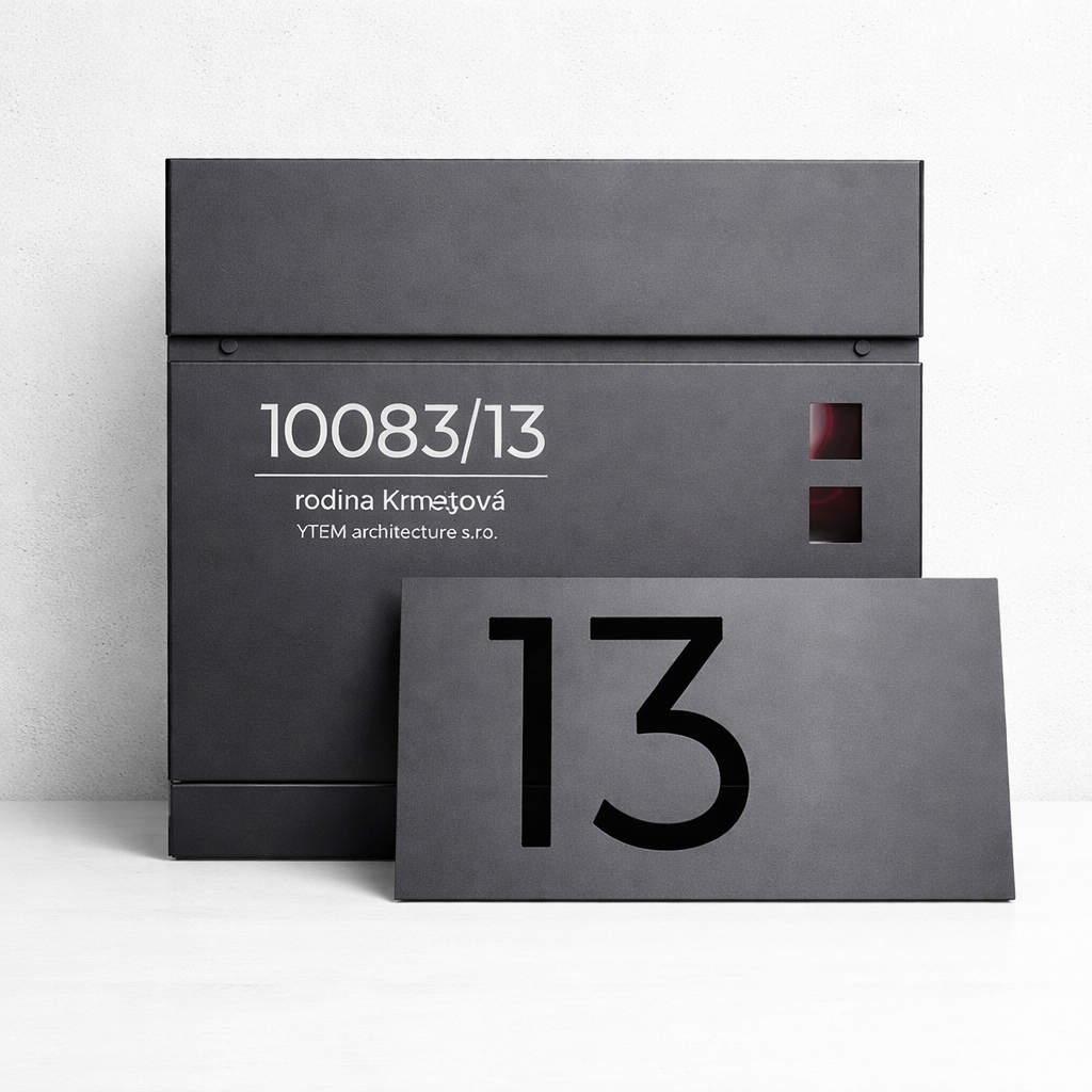 Číslo na dom Obdĺžnik Premium + Poštová schránka + Gravír mien na schránku ZADARMO
