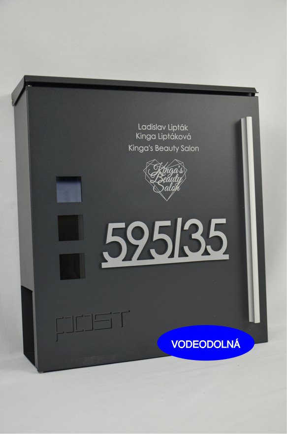Mini SET: Poštová schránka + 3D mini číslo na dom BK.501.GW.AM VODEODOLNÁ + AKCIA Gravír mien ZADARMO