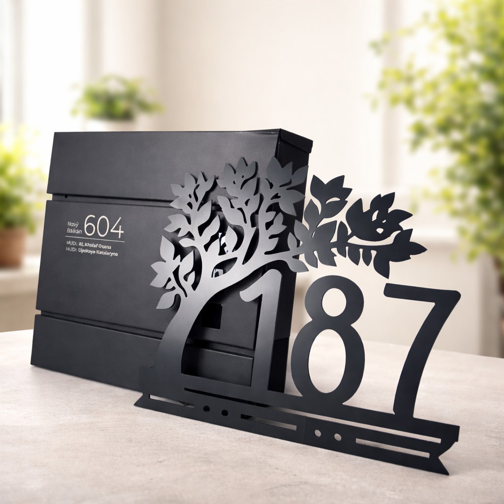 Číslo na dom Pod Stromom + Poštová schránka + Gravír mien na schránku ZADARMO