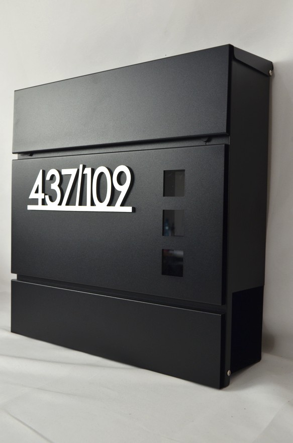 Mini SET: Poštová schránka + 3D mini číslo na dom BK.932.GCM ČIERNA + AKCIA Gravír mien ZADARMO