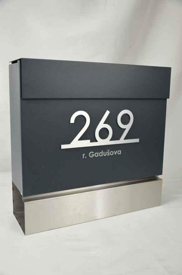 Mini SET: Poštová schránka + 3D mini číslo na dom NERO ANTRACIT + AKCIA Gravír mien ZADARMO