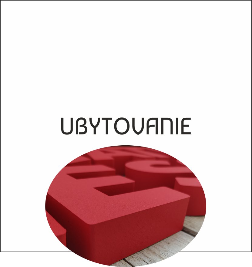 3D nápis z tvrdeného polystyrénu: UBYTOVANIE (Elegant)