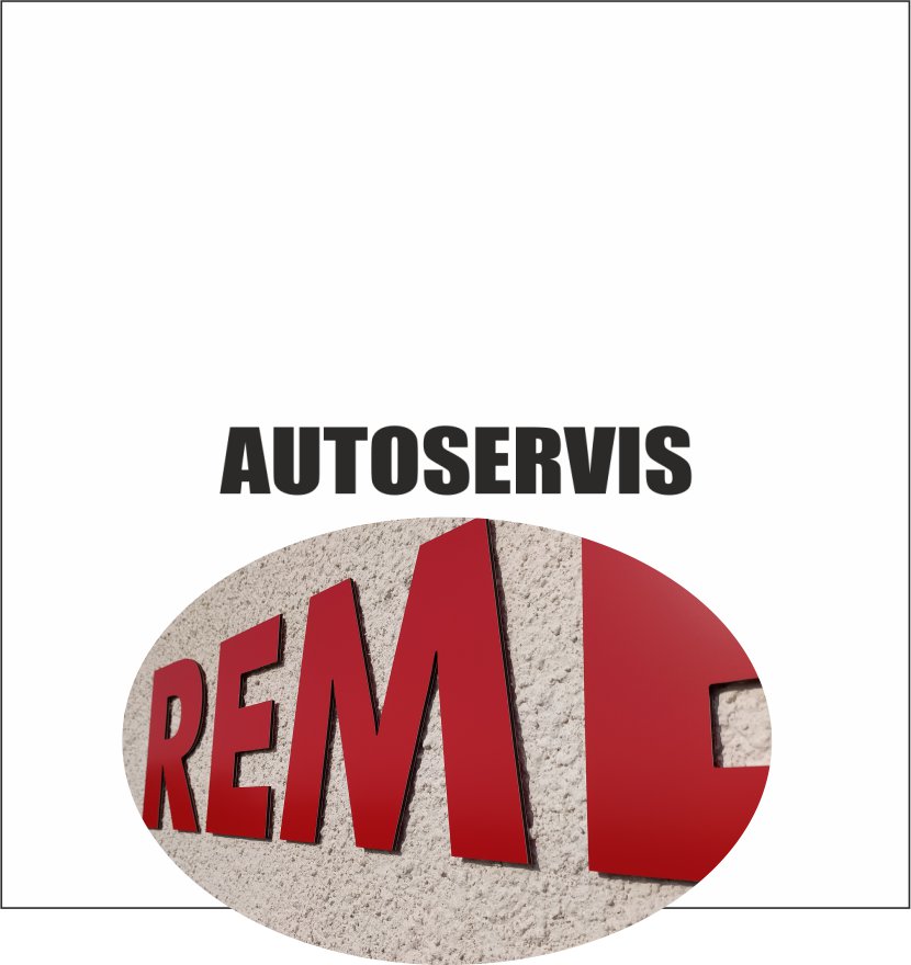 3D nápis: AUTOSERVIS/mat.Dibond Exteriér PRO/Bold