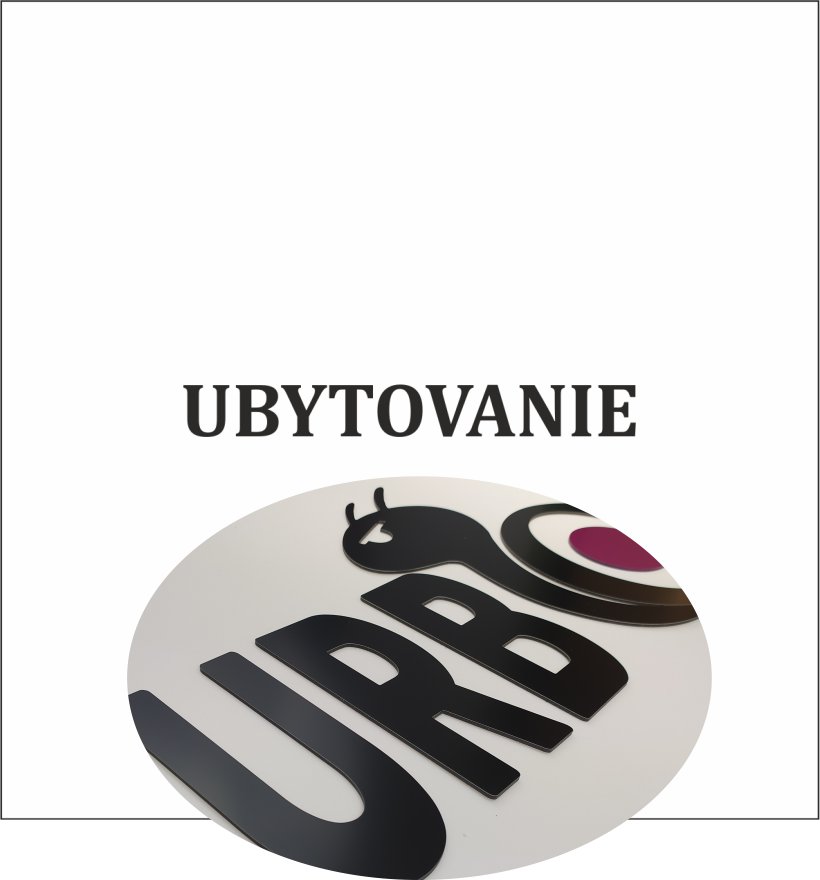 3D nápis: UBYTOVANIE/mat.Dibond Exteriér PRO/Klasik