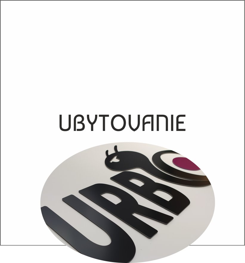 3D nápis: UBYTOVANIE/mat.Dibond Exteriér PRO/Modern