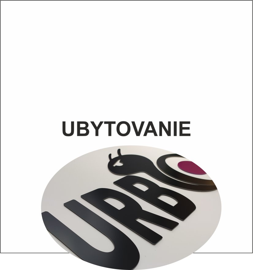 3D nápis: UBYTOVANIE/mat.Dibond Exteriér PRO/Elegant