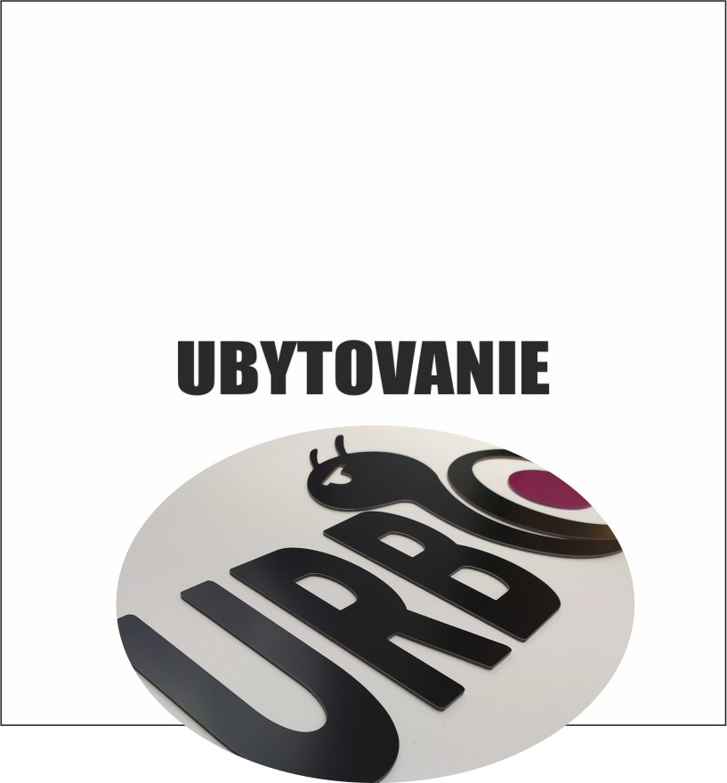 3D nápis: UBYTOVANIE/mat.Dibond Exteriér PRO/Bold