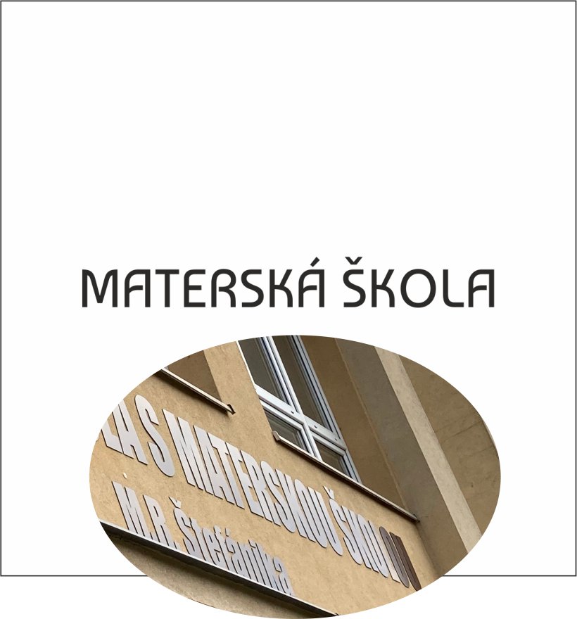 3D nápis: MATERSKÁ ŠKOLA/mat.Dibond Exteriér PRO/Modern