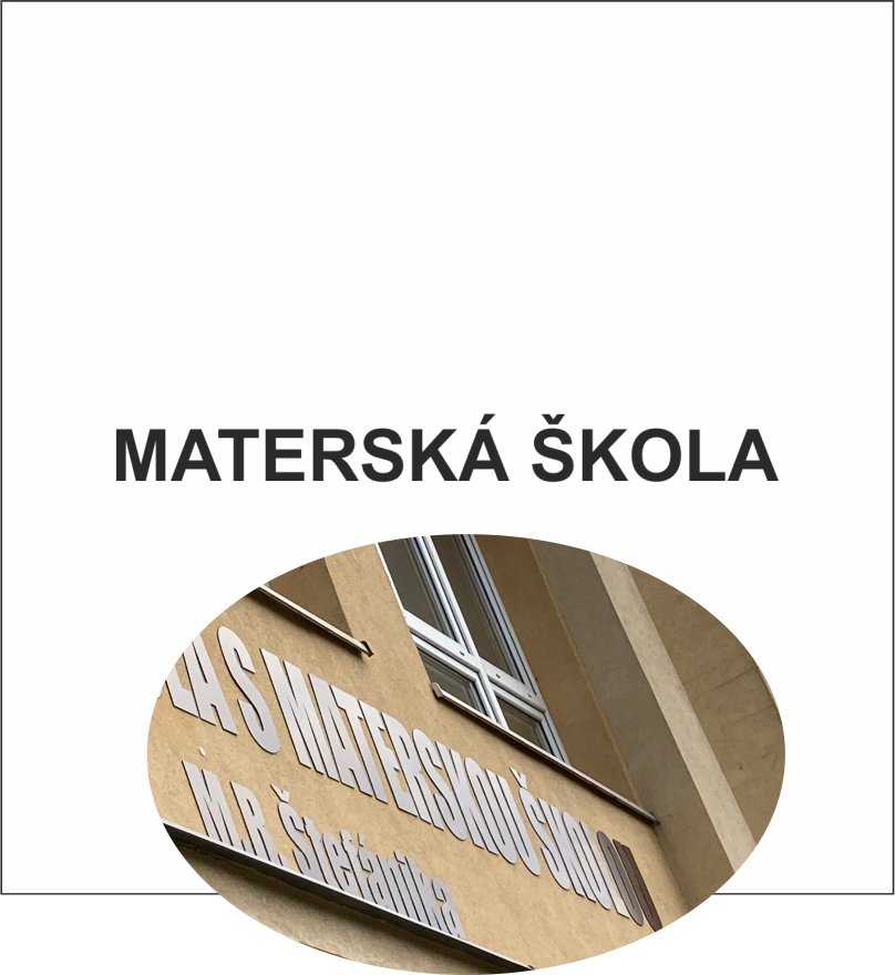 3D nápis: MATERSKÁ ŠKOLA/mat.Dibond Exteriér PRO/Elegant
