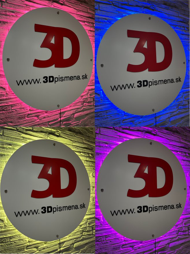 3D logo svetelené (230V): okruhlé s ovládačom