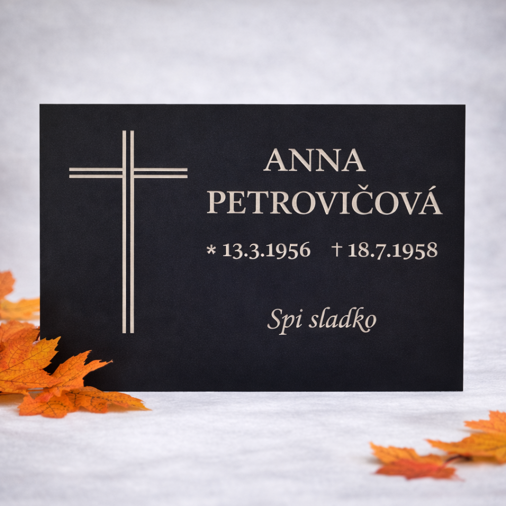 Pamätná tabuľa na náhrobný kameň - s vlastným textom (30x20cm)