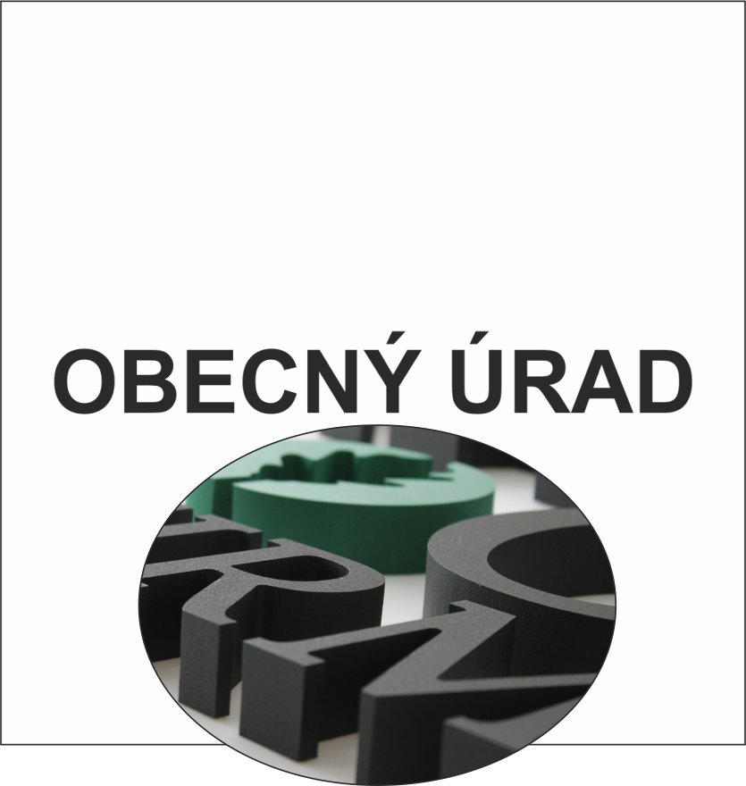 3D Nápis z tvrdeného polystyrénu: OBECNÝ ÚRAD (Klasik)