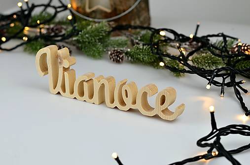 Nápis z dreva: Vianoce