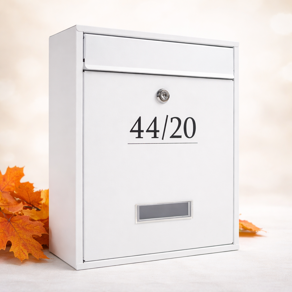 Poštová schránka BK.240.BM biela + gravír čísla na dom ZADARMO