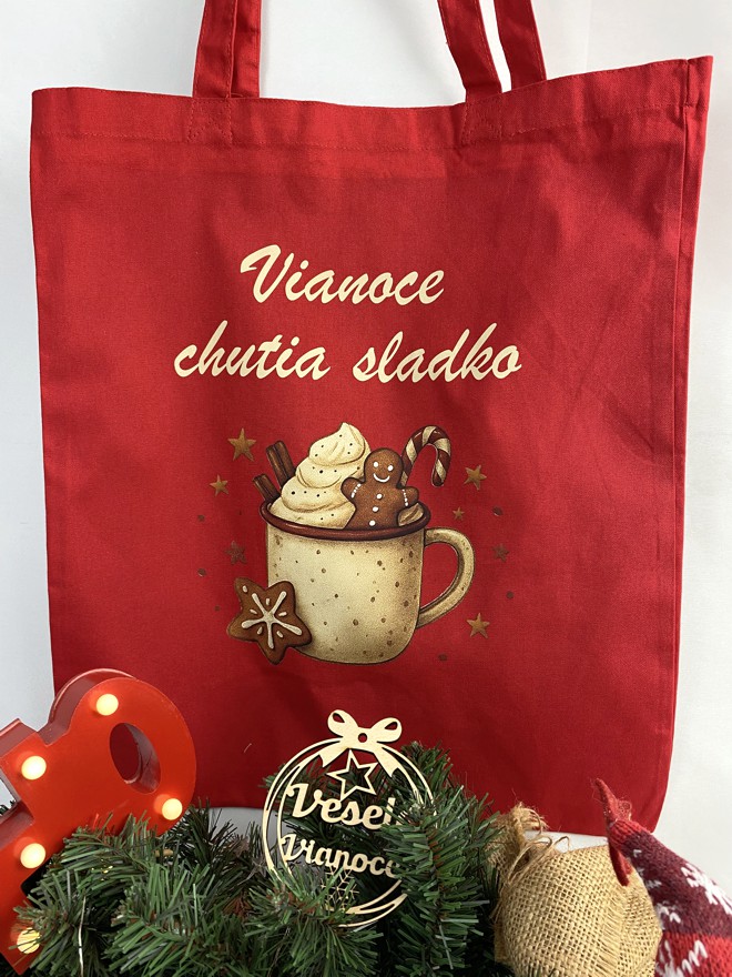 Nákupná taška vianočná: Vianoce chutia sladko