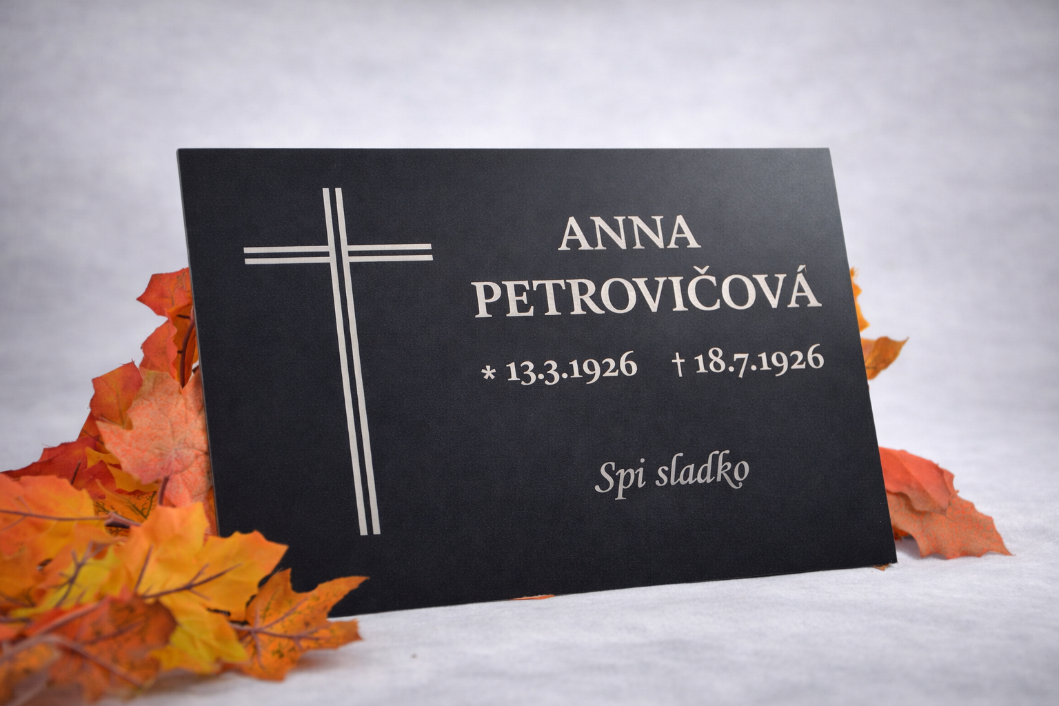 Pamätná tabuľa na náhrobný kameň - s vlastným textom (30x20cm)