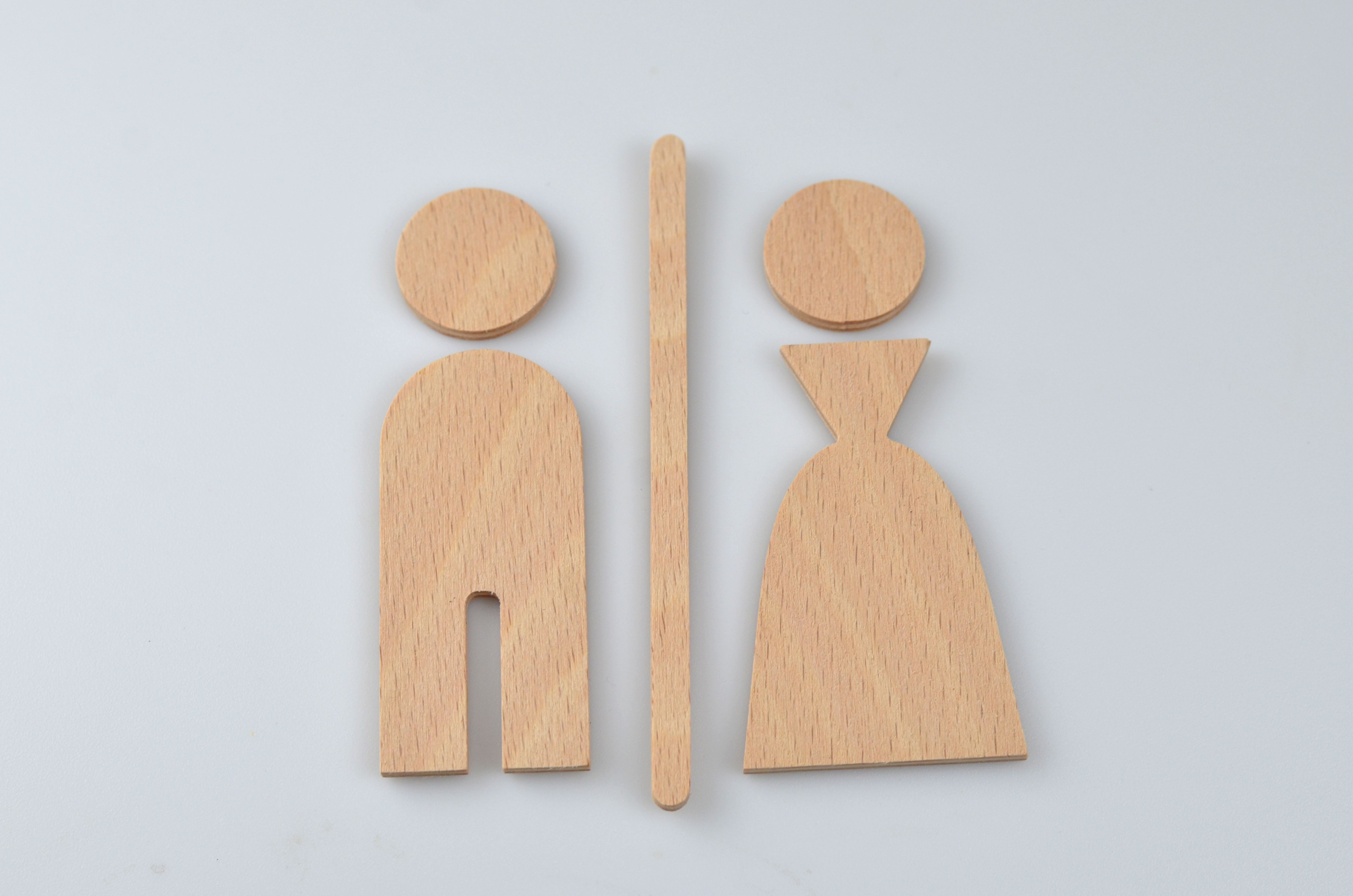 Označenie WC drevené - unisex (dámske/pánske)