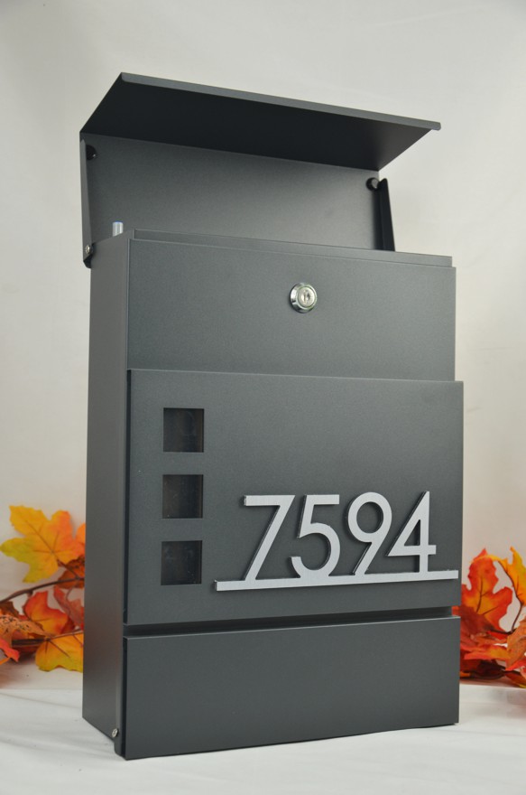 Mini SET: Poštová schránka + 3D mini číslo na dom BK 525GAM antracit + AKCIA Gravír mien ZADARMO 