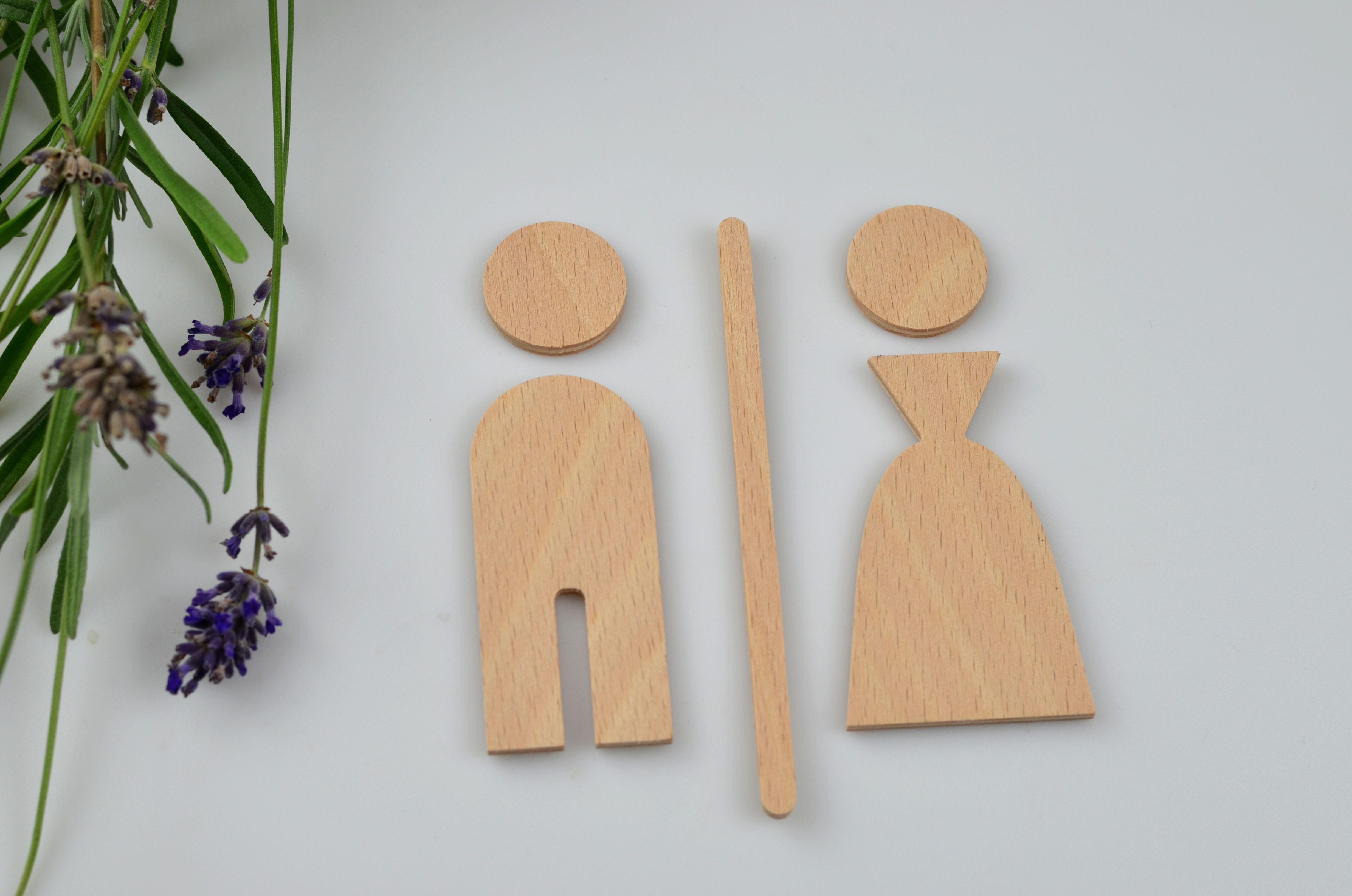 Označenie WC drevené - unisex (dámske/pánske)