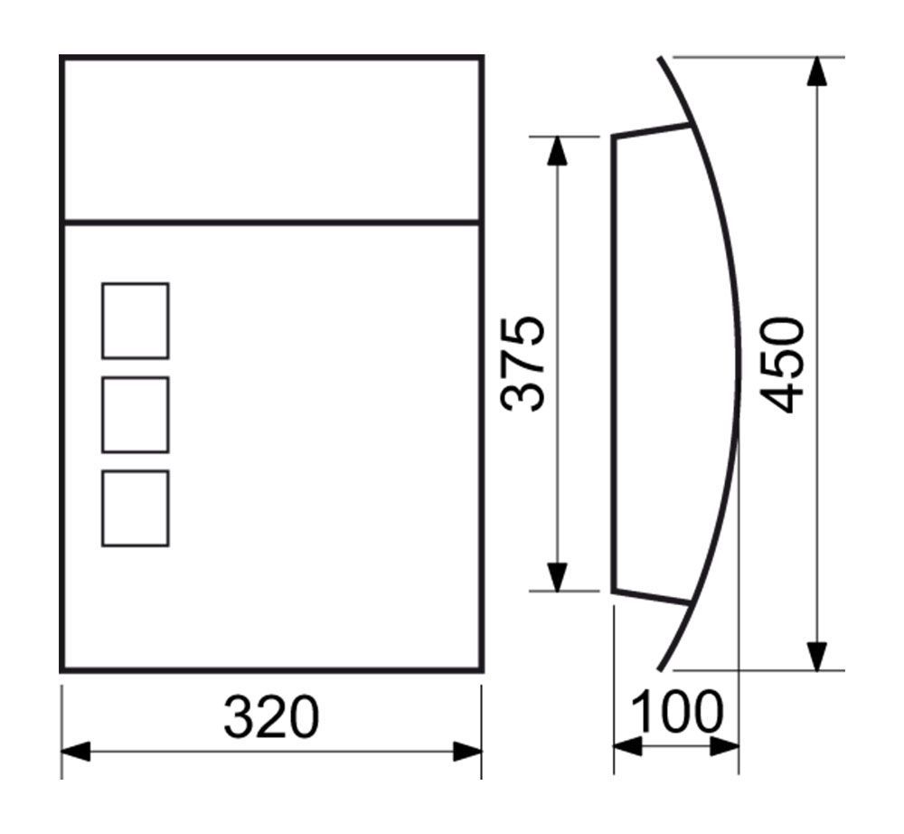 Poštová schránka BK.931.G.C ČIERNA (gravír údajov podľa želania)