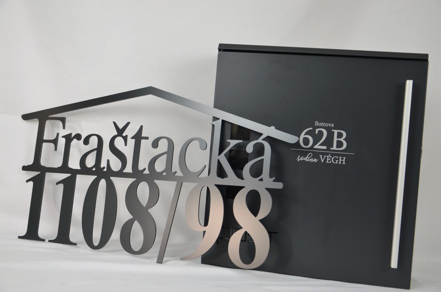 Číslo na dom Ulica pod strechou + Poštová schránka + Gravír mien na schránku ZADARMO