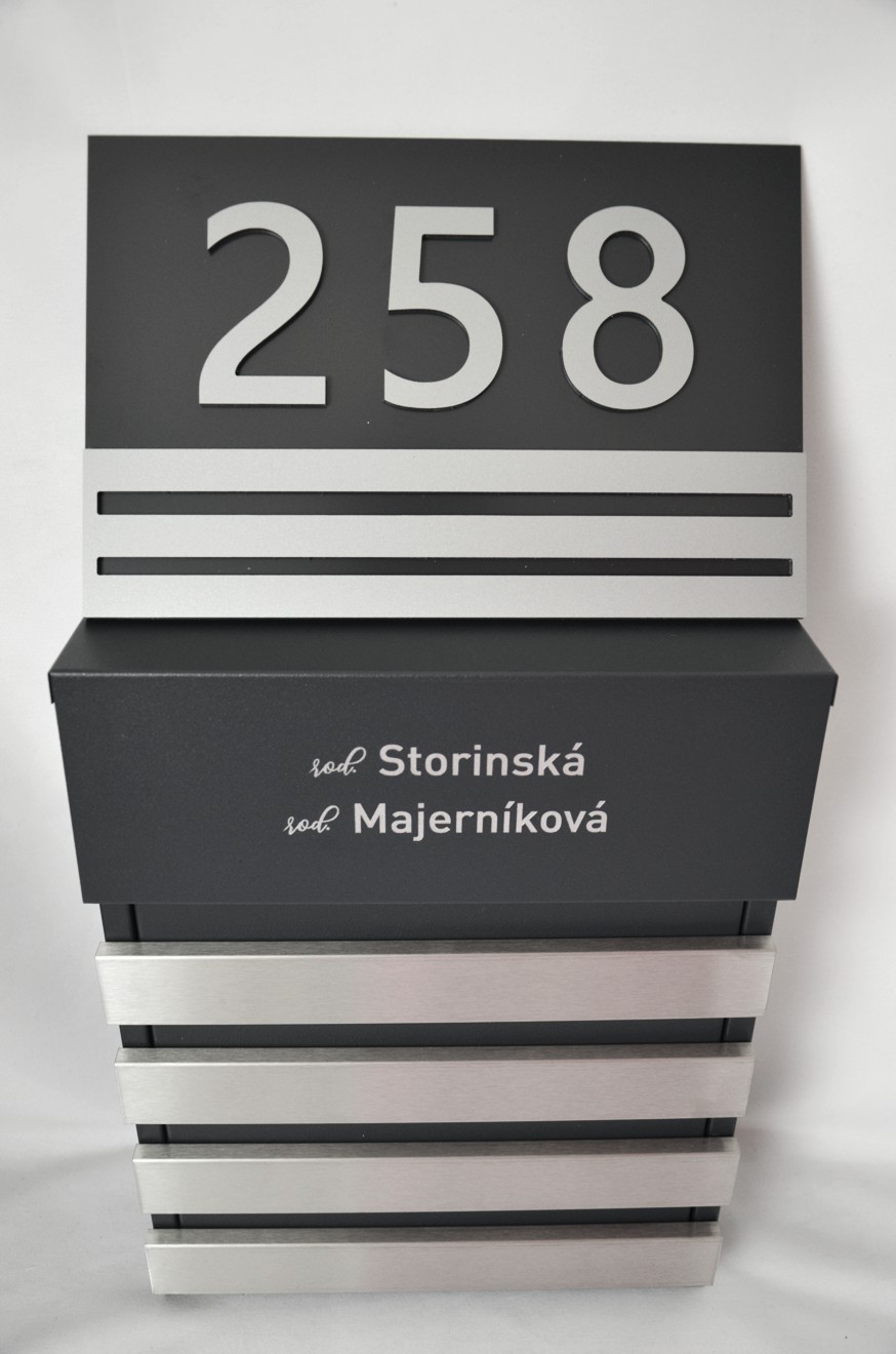 Číslo na dom Línia + Poštová schránka + Gravír mien na schránku ZADARMO