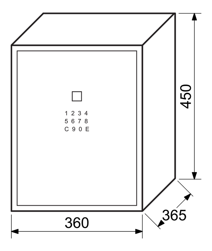 Oceľový trezor s elektronickým zámkom na číselný kód a otlačkom prsta