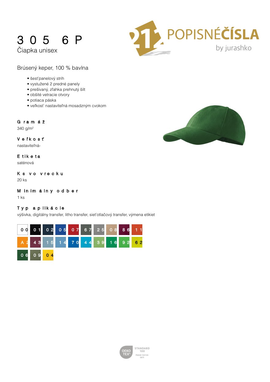 Šiltovka s potlačou firmného loga