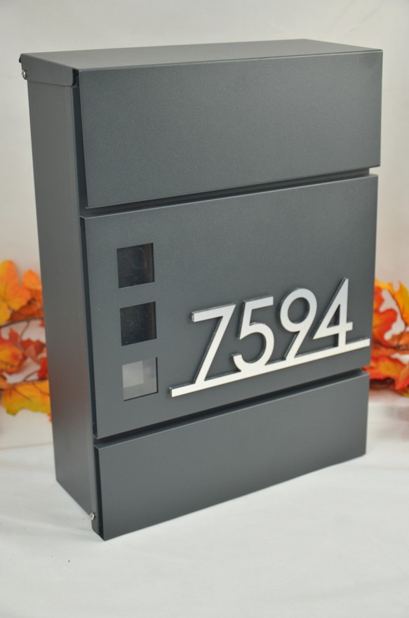 Mini SET: Poštová schránka + 3D mini číslo na dom BK 525GAM antracit + AKCIA Gravír mien ZADARMO 