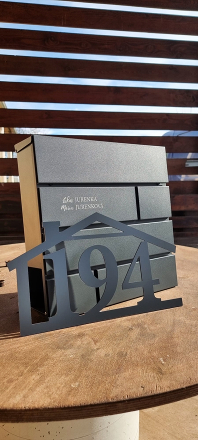 Číslo na dom Domček + Poštová schránka + Gravír mien na schránku ZADARMO