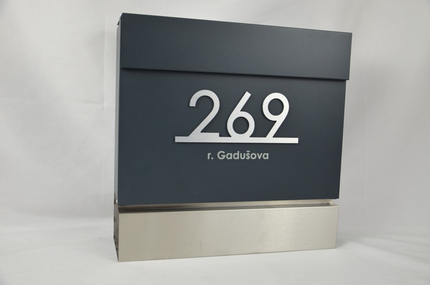 Mini SET: Číslo na dom + Poštová schránka NERO ANTRACIT + AKCIA Gravír mien ZADARMO