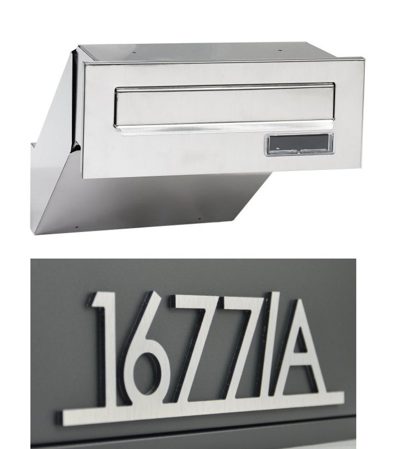 Mini SET: Poštová schránka zabudovaná BK.38.N - nerezová + 3D Číslo na dom ZADARMO