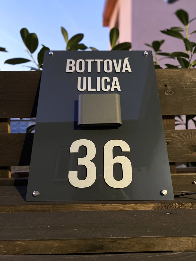Číslo na dom svetelné (220V): Polárka (antracit)