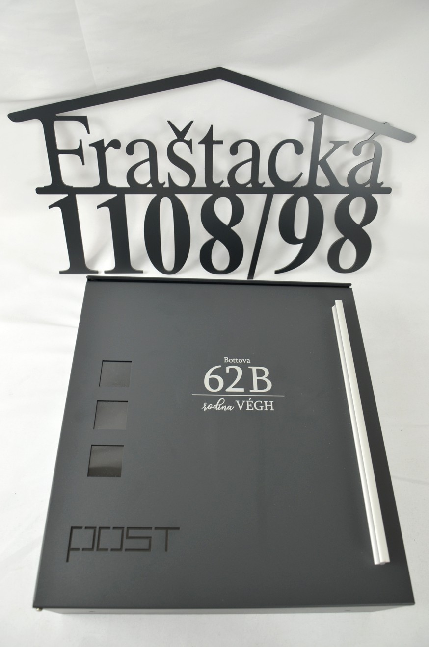 Číslo na dom Ulica pod strechou + Poštová schránka + Gravír mien na schránku ZADARMO